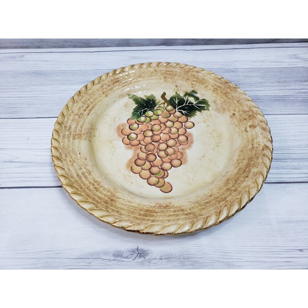 Tabletops Unlimited Orange Vintage Grapes Dinner Plate